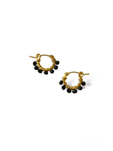 Load image into Gallery viewer, Small Beaded Gold Hoop Earring
