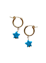Load image into Gallery viewer, Star Gold Hoop Dangle Earring