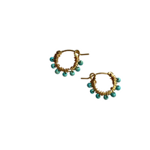 Load image into Gallery viewer, Small Beaded Gold Hoop Earring