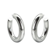 Load image into Gallery viewer, Thick Open Silver Hoops