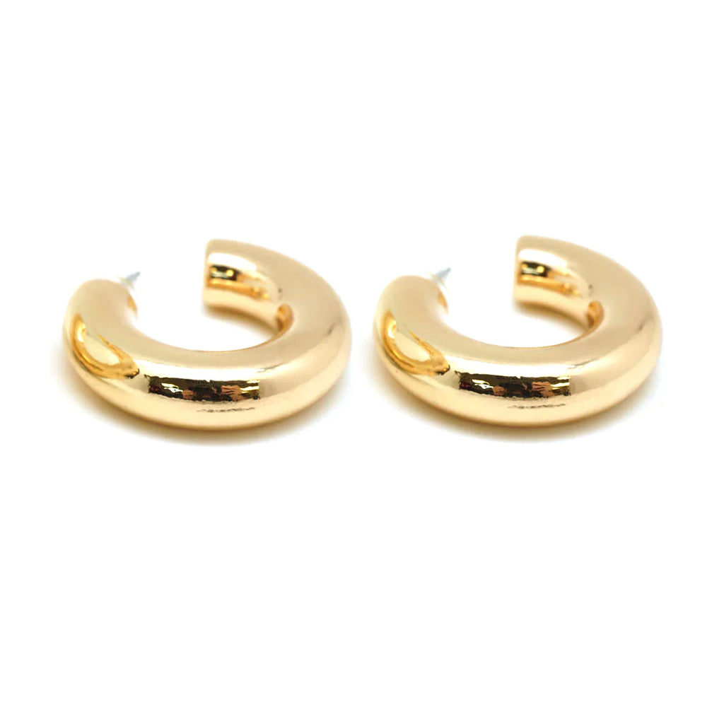 Thick Open Gold Hoops