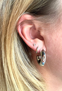 Thick Open Silver Hoops