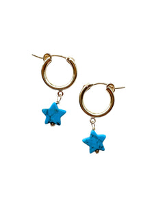 Star Gold Hoop Dangle Earring