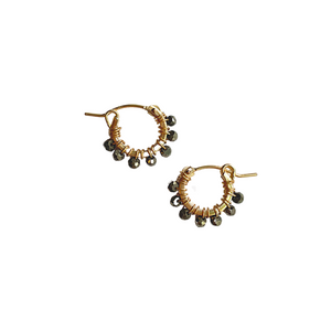 Small Beaded Gold Hoop Earring