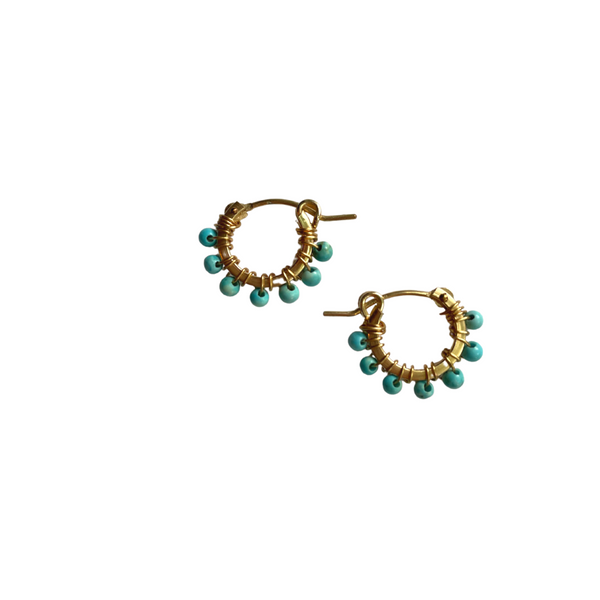 Cape Cod • Lestage : Small Beaded Hoop Earrings in Sterling Silver with 14k  Gold - Annies Hallmark and Gretchens Hallmark $250.00